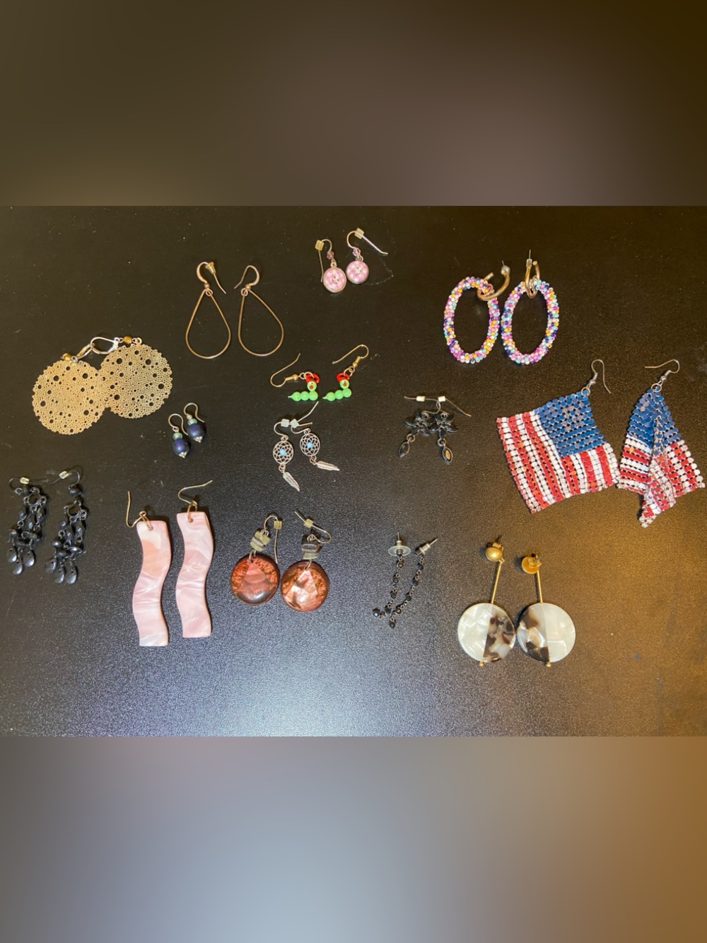 Lot of 14 Pairs of Dangle Earrings